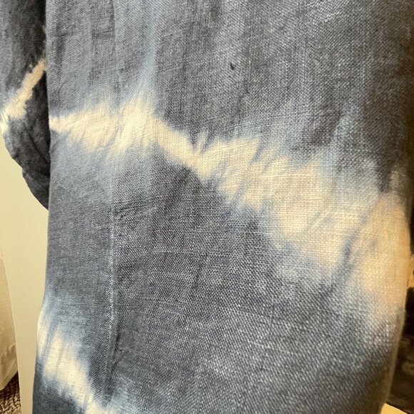 Saks Fifth Avenue Womens 100% Linen Shirt Size Medium Lagenlook Baggy Beachy - Picture 6 of 10